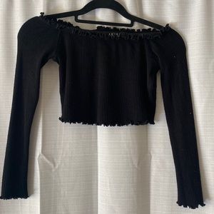 Akira cropped ruffled top